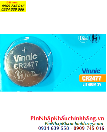 Vinnic CR2477, Pin 3v lithium Vinnic CR2477, Pin đồng xu 3v Lithium Vinnic CR2477 chính hãng